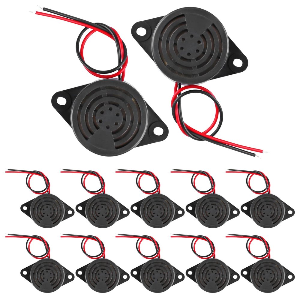 Dairzitv Active Piezo Electric Buzzer Alarm DC 3-24V Electronic Buzzer Alarm Sounder Continuous Beep 10 Pcs