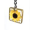Mini Sunflower Keychain, Cute Hippie Purse Charm, New Car Gift for Her, Womens Wallet Accessory, Boho Wristlet Key Ring, BFF Phone Pendant view 2