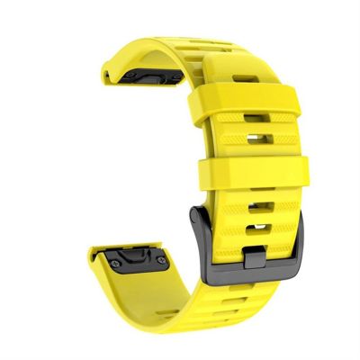 CZKE For Garmin Fenix 6S 6 6X Pro 5S 5 5X Plus Easy fit Silicone watchband Quick Release 20 22 26mm for Fenix 3HR fashion wrist strap (Color : Yellow, Size : 22mm Fenix 5 6 Pro)