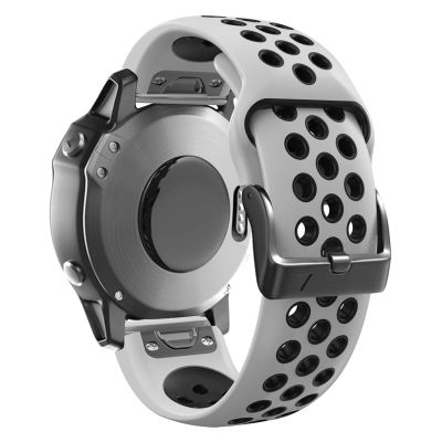 FORFC 26 22MM Watchband Strap for Garmin Fenix 7 7X 6 6X Pro Fenix 5X 5 3 3HR S60 MK1 Watch Quick Release Silicone Easyfit Wrist Band Strap (Color : White Black, Size : 26mm Fenix 5X 5XPlus)