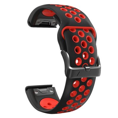 CZKE 26mm 22mm Quick Fit Watchband For Garmin Fenix 6 6X Pro 5X 5 Plus 3HR S60 945 Enduro Silicone Bracelet Quick Release Wrist Strap (Color : B, Size : Black Black Clasp)