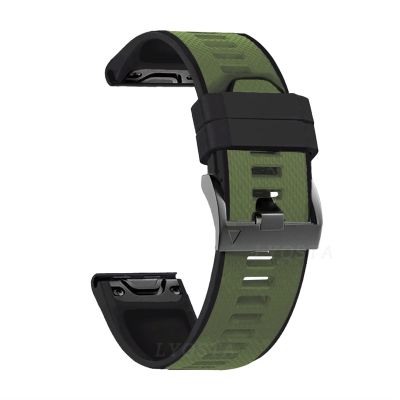 CZKE 26 22mm Silicone Quick Release Watchband Strap For Garmin Fenix 6X 6 6S Pro 5X 5 Plus 3HR Enduro Smartwatch Easyfit Wrist Strap (Color : G, Size : Black Black Clasp)