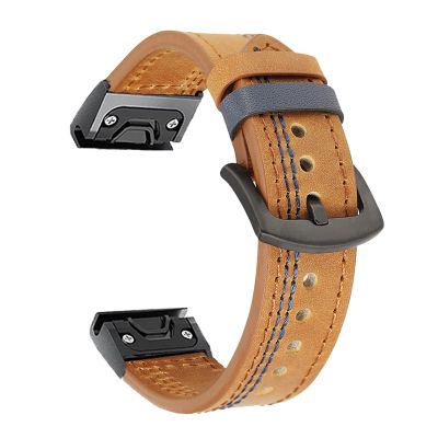CZKE Wristband Strap For Garmin Fenix 5 5X Plus 6 6XPro Strap For Approach S60/Descent Mk1 Quick Release Accessories Bracelet (Color : Brown, Size : For Fenix 3 HR)