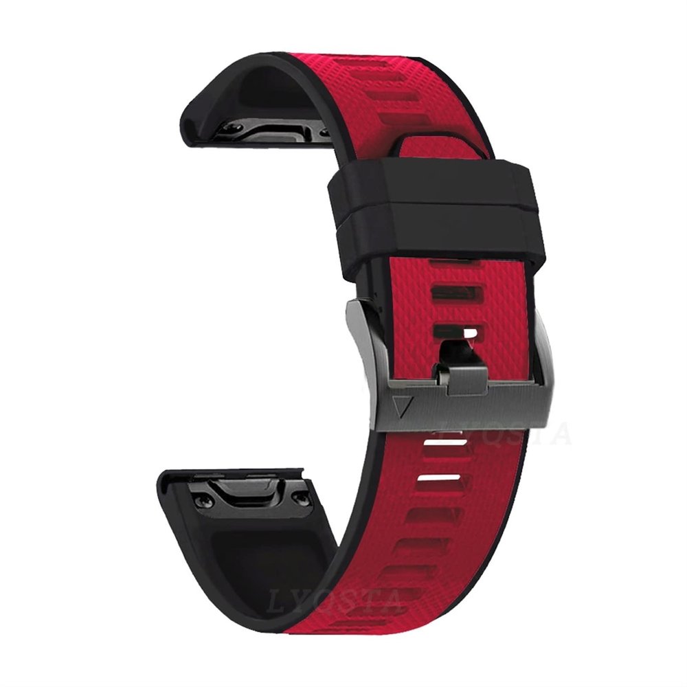CZKE 26 22mm Silicone Quick Release Watchband Strap For Garmin Fenix 6X 6 6S Pro 5X 5 Plus 3HR Enduro Smartwatch Easyfit Wrist Strap (Color : D, Size : Black Black Clasp)