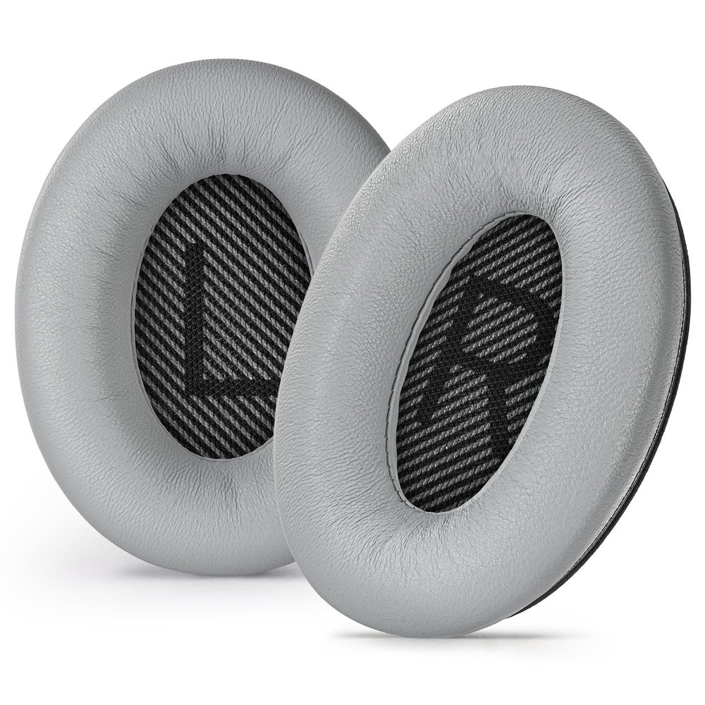 Aurivor Leather Ear-Pads Cushions for Bose QuietComfort QC-35 QC-35-ii QC-25 QC-15 QC-2 Headphones, Lambskin Replacement Ear Covers for Ae2/Ae2i/Ae2W SoundLink SoundTrue Around-Ear Headsets(Silver)