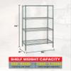 Quantum Storage Systems WR74-2130P-5 Wire Shelving Starter Kit, 30" W x 21" D x 74" H, 600 lbs Capacity, Carbon Steel, Epoxy Coated, Green, NSF view 3