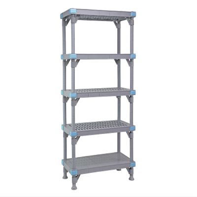 Quantum Storage Systems QP245462V4S1 Millenia Shelving Unit, 54" W x 24" D x 62" H, 2000 lbs Capacity, Polypropylene/ABS, Gray, NSF