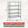 Quantum Storage Systems WR86-3660P-5 Wire Shelving Starter Kit, 60" W x 36" D x 86" H, 600 lbs Capacity, Carbon Steel, Epoxy Coated, Green, NSF view 2
