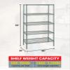 Quantum Storage Systems WR54-3660P-5 Wire Shelving Starter Kit, 60" W x 36" D x 54" H, 600 lbs Capacity, Carbon Steel, Epoxy Coated, Green, NSF view 2