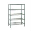 Quantum Storage Systems WR86-1430P-5 Wire Shelving Starter Kit, 30" W x 14" D x 86" H, 600 lbs Capacity, Carbon Steel, Epoxy Coated, Green, NSF view 1
