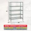 Quantum Storage Systems WR86-1430P-5 Wire Shelving Starter Kit, 30" W x 14" D x 86" H, 600 lbs Capacity, Carbon Steel, Epoxy Coated, Green, NSF view 2