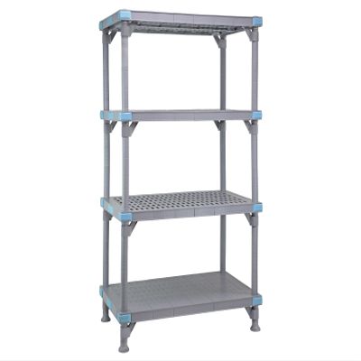 Quantum Storage Systems QP246086V3S1 Millenia Shelving Unit, 60" W x 24" D x 86" H, 2000 lbs Capacity, Polypropylene/ABS, Gray, NSF
