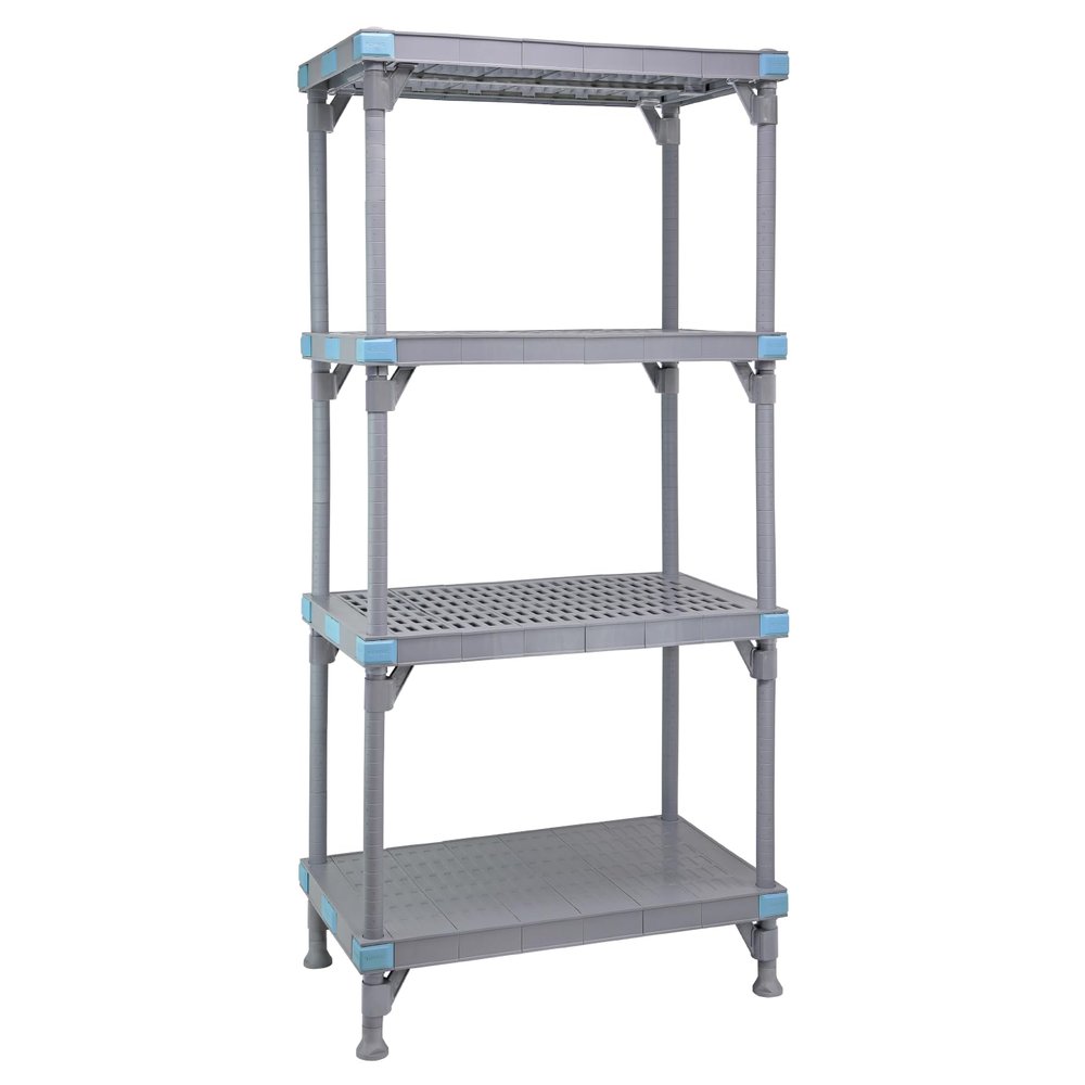 Quantum Storage Systems QP184274V3S1 Millenia Shelving Unit, 42" W x 18" D x 74" H, 2000 lbs Capacity, Polypropylene/ABS, Gray, NSF