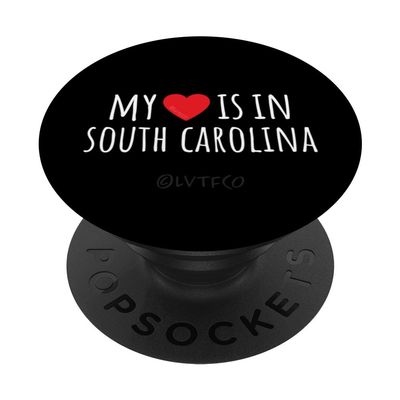 MY HEART IS IN SOUTH CAROLINA Cute American State PopSockets Adhesive PopGrip