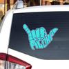 Aloha Shaka Sign Hang Loose Hawaii Decal Sticker Vinyl Mint Green Blue for Car Boat Laptop Reflective Glossy Choose Size (8'' x 5.8" (20.3cm x 14.8cm), Glossy) view 1