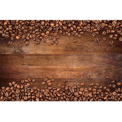 YongFoto 8x6ft Coffee Bean Backdrop for Photography Vintage Brown Wooden Board Leisure Time Afternoon Tea Party Happy Father's Day Festival Coffee Shop Banner for Kids Adult Portrait Photo Booth