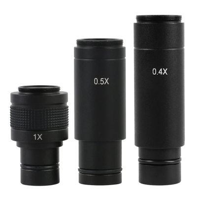 Microscope Accessories Kit 0.4X 0.5X 1X C-Mount Microscope Camera Adapter Lens Electronic Eyepiece Adapter Microscope Slides (Color : 04X 05X 1X)