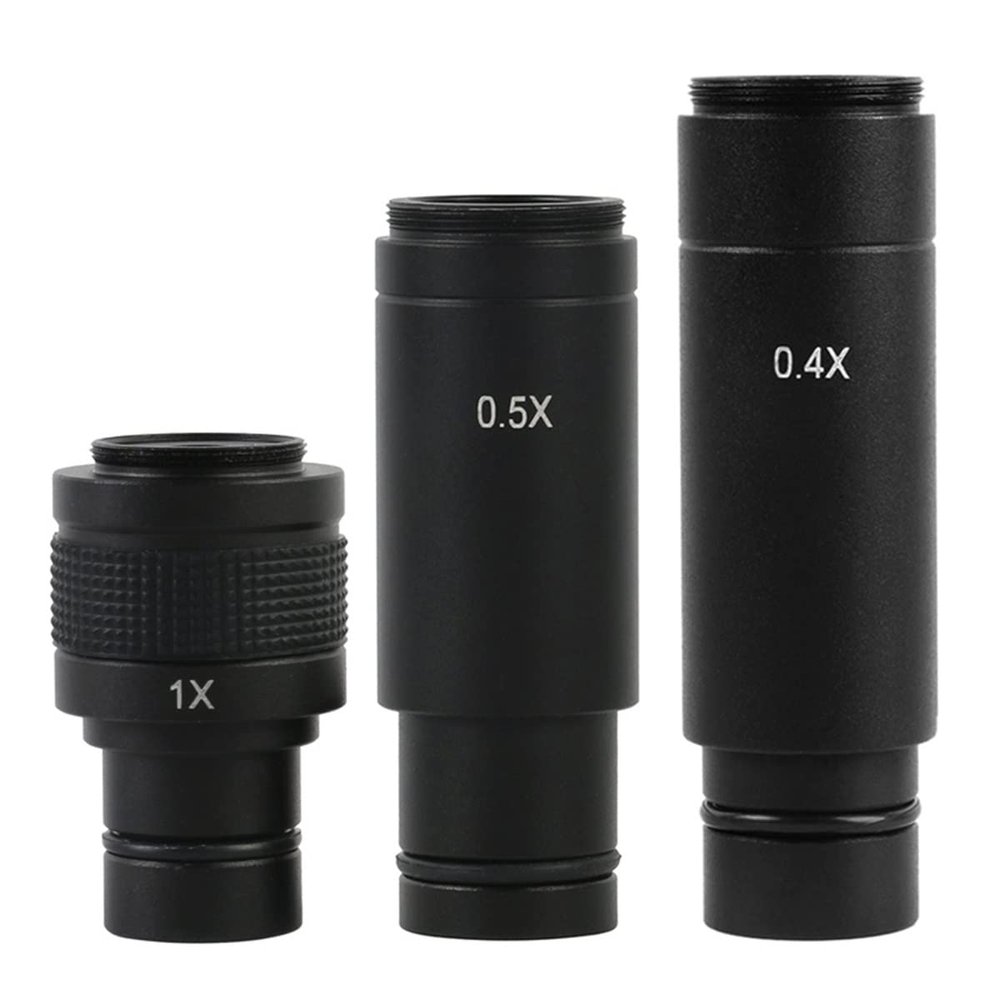 Microscope Accessories Kit 0.4X 0.5X 1X C-Mount Microscope Camera Adapter Lens Electronic Eyepiece Adapter Microscope Slides (Color : 04X 05X 1X)
