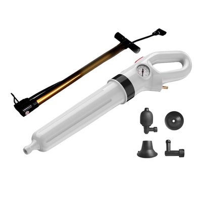 Toilet Plunger, Air Drain Blaster Kit, Clog Remover, Powerful Manual Pneumatic Dredge Equipment with Replaceable Heads & Visual Barometer, for Clogged Toilet Sink Sewer Pipe Dredge