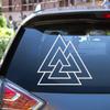 Reflective White Valknut Symbol Old Norse Viking Decal Sticker Vinyl No Background for Car Boat Laptop Choose Size (8'' x 7.4" (20.3cm x 18.7cm), Reflective White) view 1
