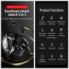 Tuanzi JM03 2 in 1 Smart Watch with Earbuds 1.28" Smartwatch TWS HiFi Stereo Wireless Headset Combo Bluetooth Phone Call for Android iOS(Black) view 2