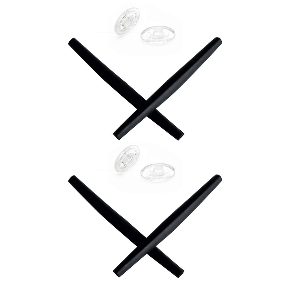 Mryok 2 Pair Replacement Earsocks Nosepieces Kits for Oakley A Wire - Black & Black