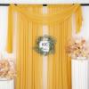 ShinyBeauty Gold Chiffon Curtains 2 Panels 2.4x10 FT Chiffon Backdrop Curtain Drapes Voile Sheer Rod Pocket Curtains Party Backdrop for Birthday Baby Shower Decoration Chiffon Fabric Wedding Backdrop view 1