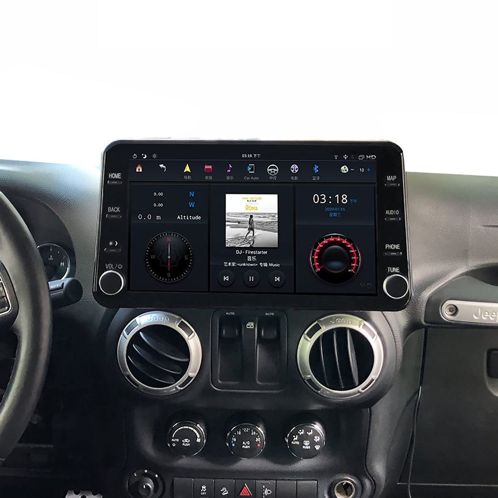 ZWNAV 11.8 inch 1080P Touch Screen Android Radio for Jeep Wrangler JK 2011-2017 Car Stereo Replace GPS Navigation Upgrade Head Unit HD Video Multimedia Player Carplay