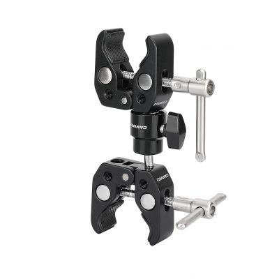 CAMVATE Double Super Crab Gripper Clamps with Adjustable 1/4"-20 Ball Head Holder Adapter for Photographic Devices - 3085