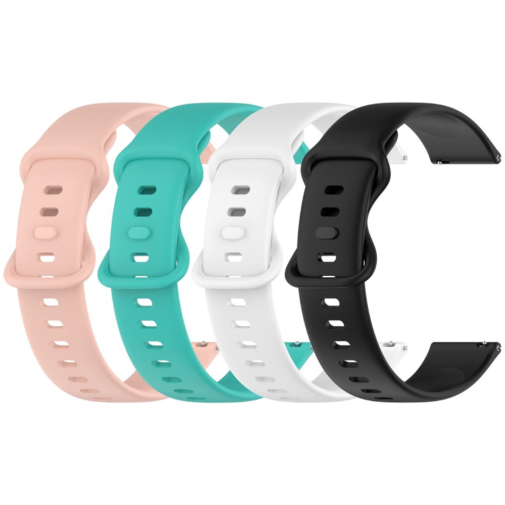 4PACKS Watch Bands Compatible with Garmin Venu 2 Plus/Venu/Venu Sq/Venu Sq Music/Vivoactive 3,Fits Garmin Forerunner 245/645/245 Music/645 Music Silicone Wristband Straps for Women Men,Large