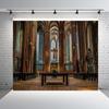 10x6.5FT Retro Jesus Cross Photography Background Wooden European Luxurious Christian Church Our Loard Backdrop Jesus Christ God Bless Baptism Baby Shower Photo Portrait Vinyl Studio Prop view 3