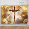 12x10FT Christian Cross in Sky Background Photography Radiates Holy Divine Lights Jesus Christ Photography Backdrop Religious Belief Lord Pray Resurrection of Jesus Church Wallpaper Photo Studio view 3