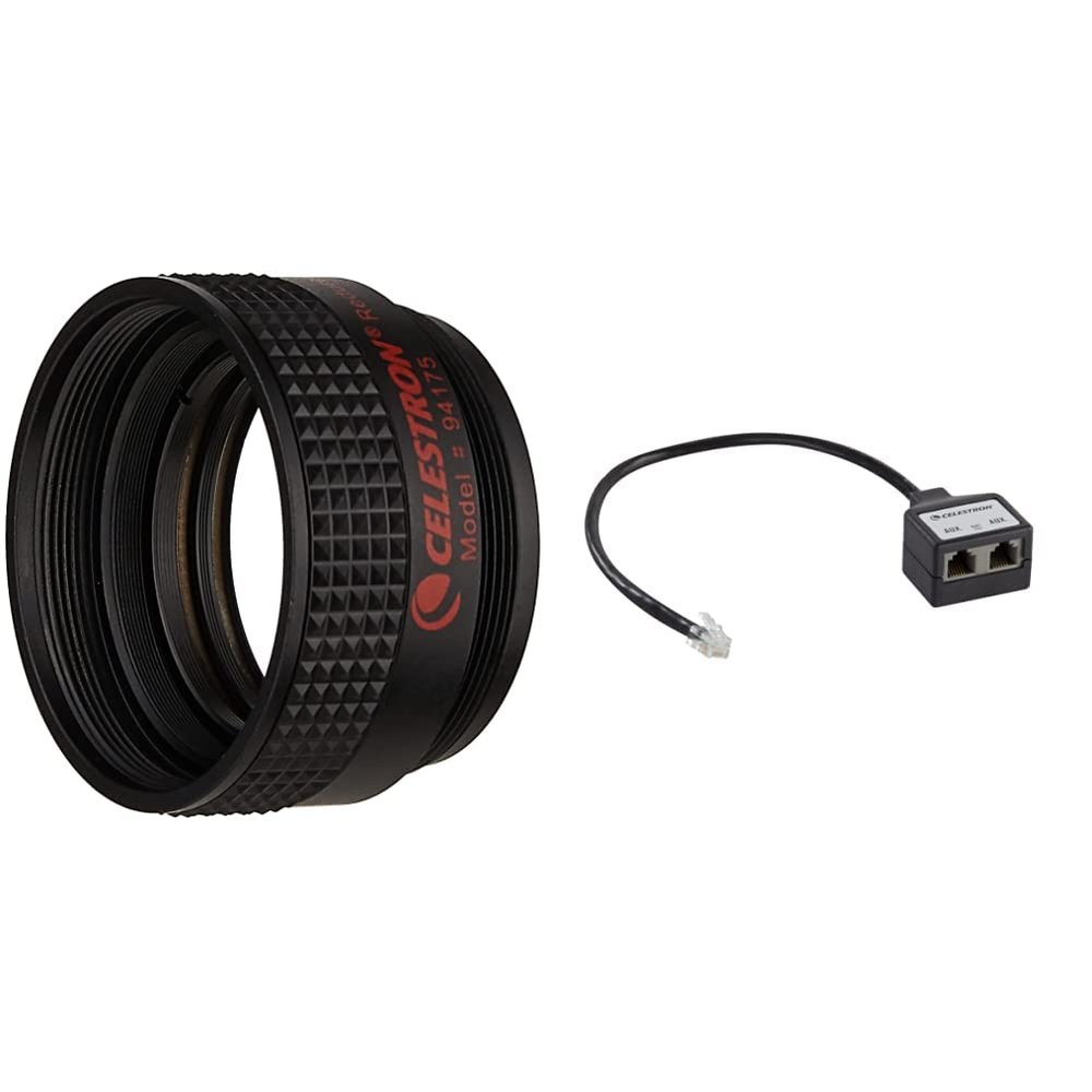 Celestron f/6.3 Reducer Corrector for C Series Telescopes and Celestron Aux Port Splitter, Black (93919)