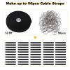 YMCRLUX 1"x32ft Hook and Loop Straps with 50 Metal Buckles, Adjustable Fastening Cable Straps, Cut-to-Length Cinch Strap, Reusable Nylon Securing Cord Ties for Organizer or Storage, 1 inch Wide, Black view 4