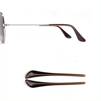 BEHLINE Sunglass Temple Tips,Replacement Ear Sock Glasses End Tips/Eye Tips Retainer,Eyeglasses Piece Tube Sleeve Anti-slip for Aviator Sunglass Eye Glasses Frames/Thin Metal Eyewear Frame(Brown)