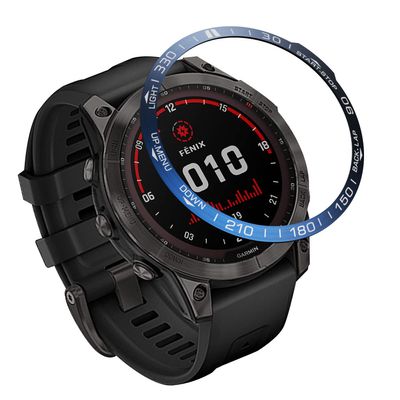 AISPORTS Bezel Styling Compatible with Garmin Fenix 7X Bezel Ring Adhesive Cover Anti Scratch Protection Stainless Steel Metal Bezel Loop Dial Frame Circle Protective Case Cover for Garmin Fenix 7X