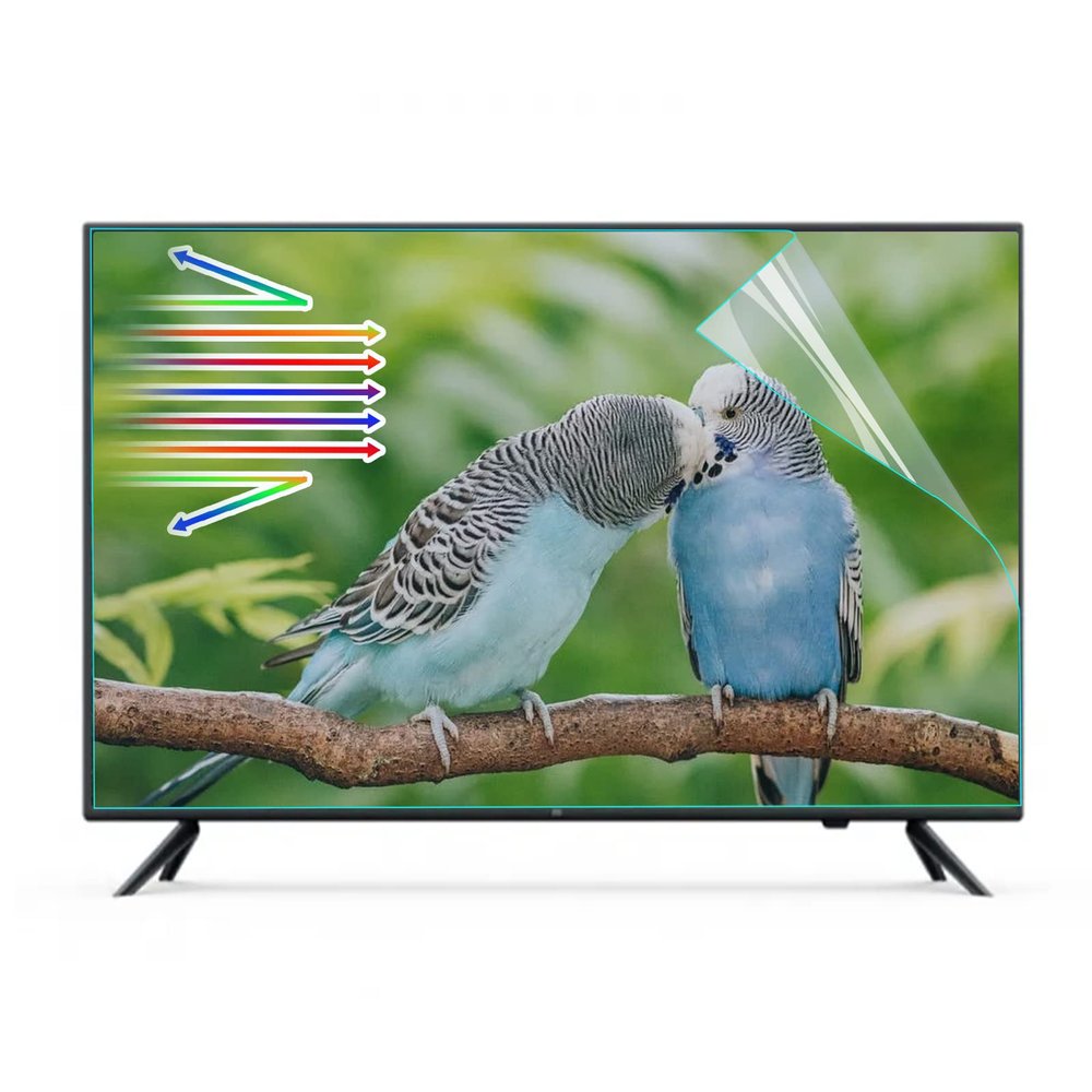 TYRHMY 65 Inch Anti Blue Light TV Screen Protector, Anti Glare Anti-Ultraviolet Screen Protector Panel Relieve Eye Fatigue for LCD/LED/OLED & QLED 4K HDTV, 65" Two Size,L56.25*W31.65 in