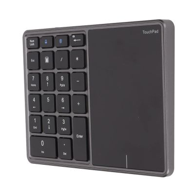 Heayzoki Number Pad Mouse Combo, 2 in 1 BT Number Pad Touchpad Mouse 22 Keys, Bt4.2 2.4G Type C Charging Keyboard 500Mah Battery Numeric Keypad for Office (Iron Gray)