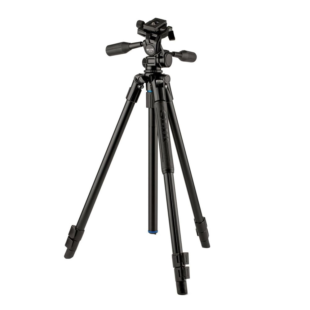SLIK PRO AL-323-3W Aluminum Tripod Kit with SH-747 3-Way Pan Head, Black (613-371)