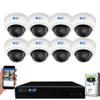 GW Security 8 Channel 4K NVR 8MP AI Human Vehicle Detection Starlight Color Night Vision Security Camera System with 8 UHD 4K 2160P Microphone PoE Outdoor/Indoor Weatherproof IP Security Dome Cameras view 1