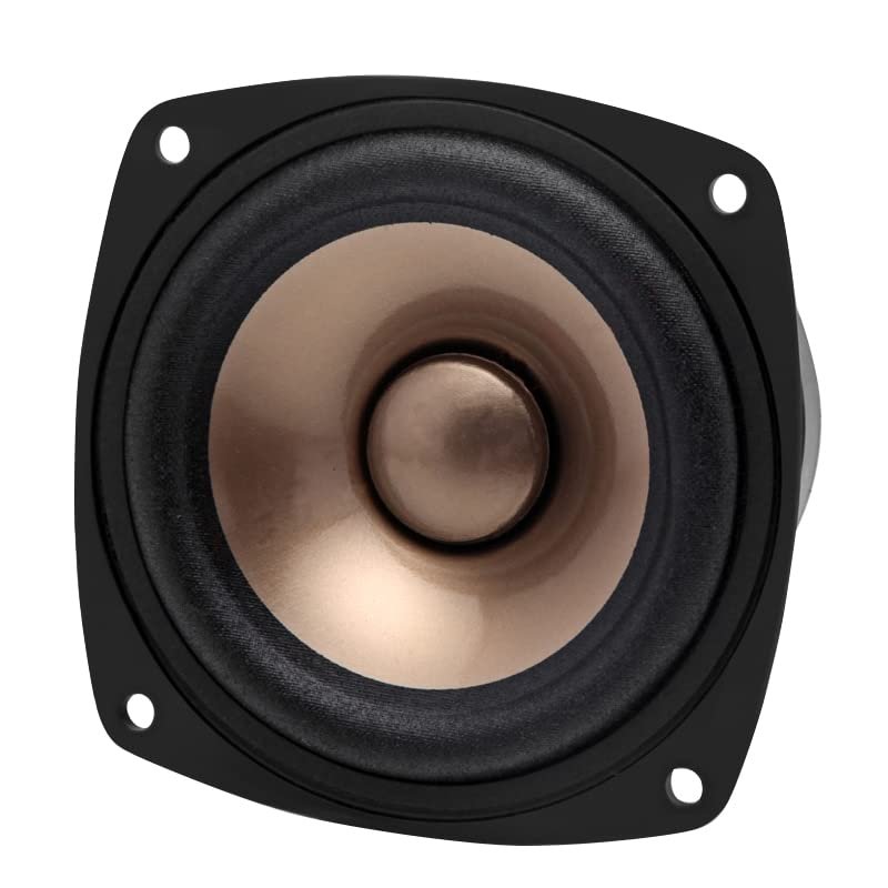 1 Pieces Full Frequency Speaker Driver Mixed Coating Paper Cone Dual Magnets Deep Bass 4/8ohm 60W For AKISUI (Color : Golden 4ohm(Round))