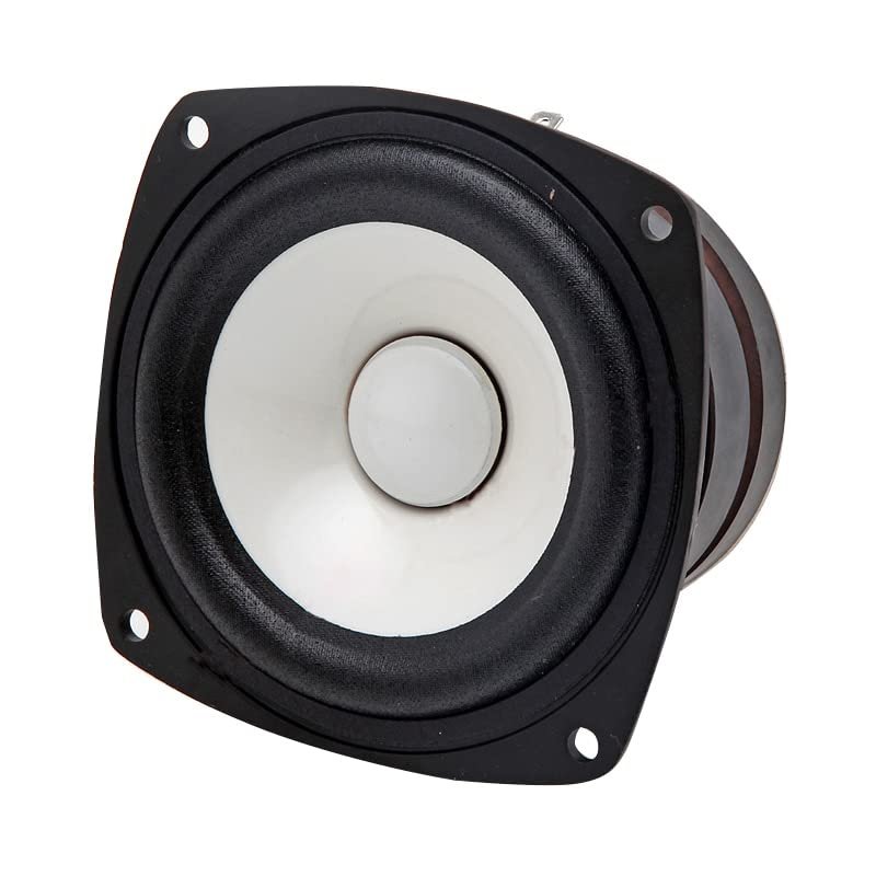 1 Pieces Full Frequency Speaker Driver Mixed Coating Paper Cone Dual Magnets Deep Bass 4/8ohm 60W For AKISUI (Color : White 4ohm(Square))