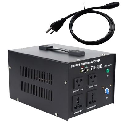 Voltage Transformer 3000W Voltage Converter with USB Transformers Step-Up/Step-Down 110/220V/AC Power Converter 5V/DC USB Port for Home Industrial Use