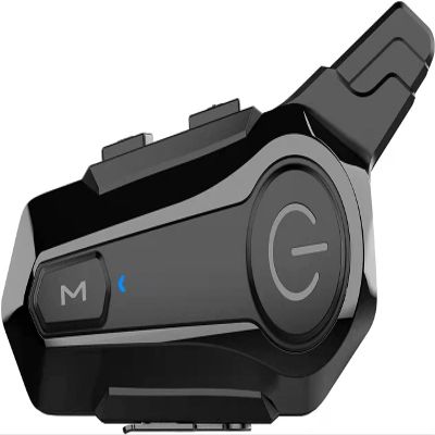 SOFFRIA Motorcycle Bluetooth Headset Wireless 2-Way 400M Dirt Bike Helmet Intercom with CVC Noise Cancellation Stereo Music IPX6 Waterproof for Half/Open Face Helmet E1