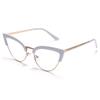 bullabulling Half-reading Glasses Men Women Anti-Blue Light Cat Eye Frame Computer Reader (white, 0.0, multiplier_x) view 1