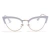 bullabulling Half-reading Glasses Men Women Anti-Blue Light Cat Eye Frame Computer Reader (white, 0.0, multiplier_x) view 2