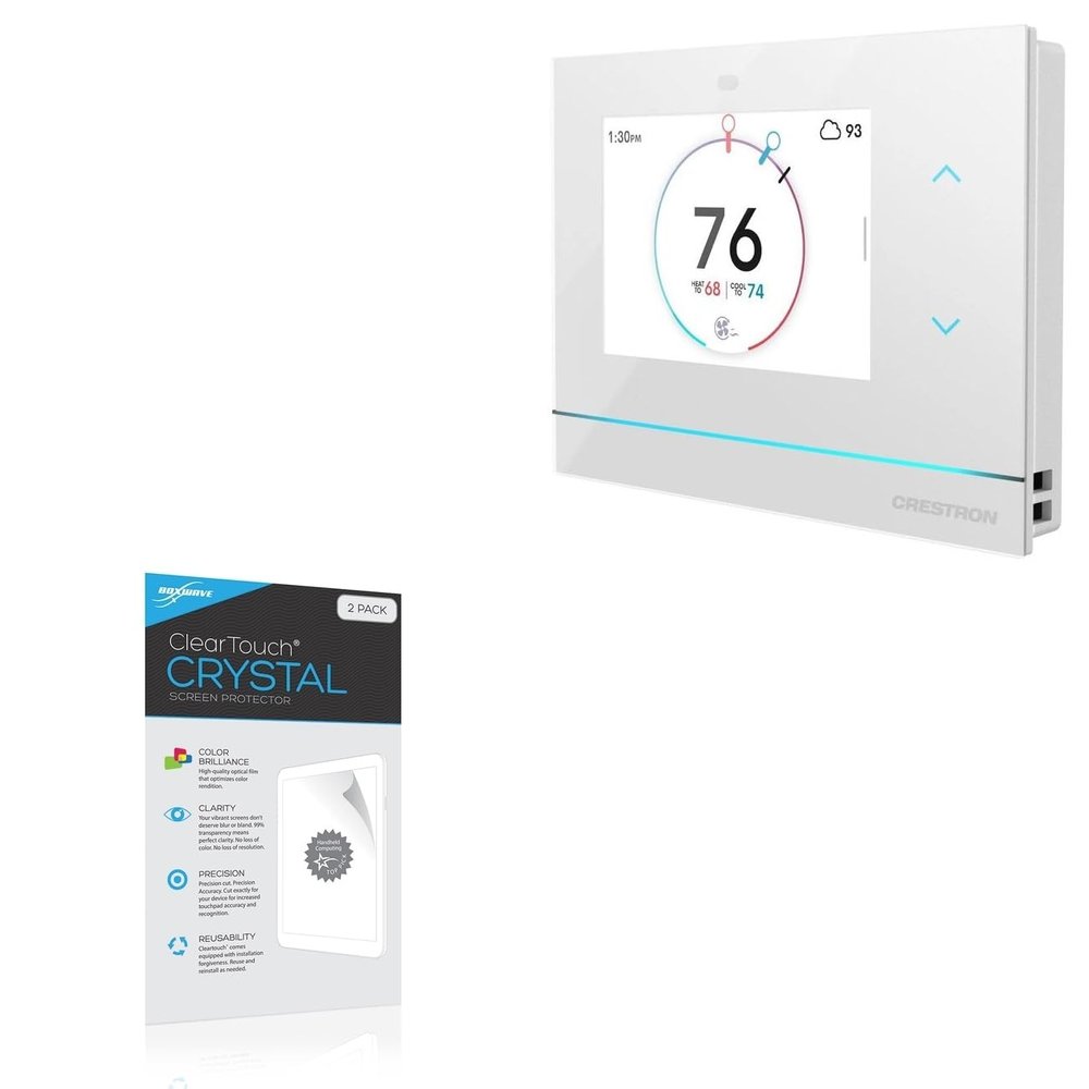 BoxWave Screen Protector Compatible with Crestron Horizon Wireless Thermostat HZ-THSTAT (3.5 in) - ClearTouch Crystal (2-Pack), HD Film Skin - Shields from Scratches