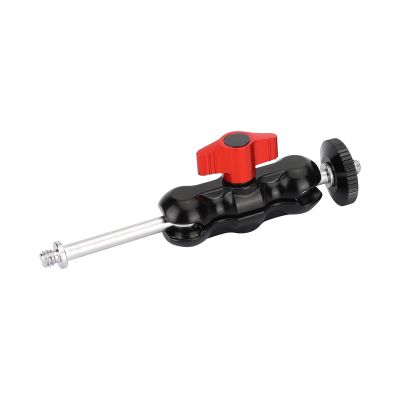 SZRIG Mini Ball Head Holder Support with Long Extended 1/4"-20 Thread Screw for Camera Acessories(Red)