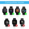 FINTIE Bands Compatible with Fitbit Versa 4 3 / Sense 2 1, Genuine Leather Band Replacement Accessories Strap Wristband (Black) view 2