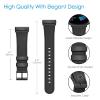 FINTIE Bands Compatible with Fitbit Versa 4 3 / Sense 2 1, Genuine Leather Band Replacement Accessories Strap Wristband (Black) view 3